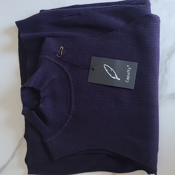 Capuffy Womens Sleeveless Mock TurtlenecK Dress SZ  XS Navy Blue NWT - Picture 4 of 8